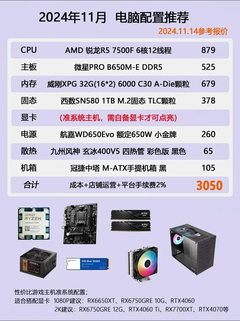 不到3000元的电脑配置