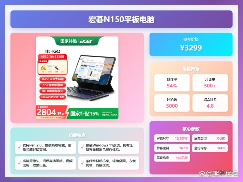 电脑整机报价指南，宏基平板电脑的详细分析