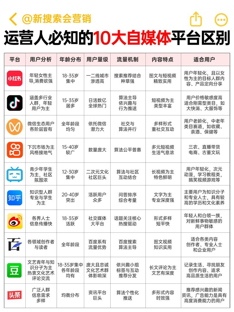 自媒体作者网站类型解析