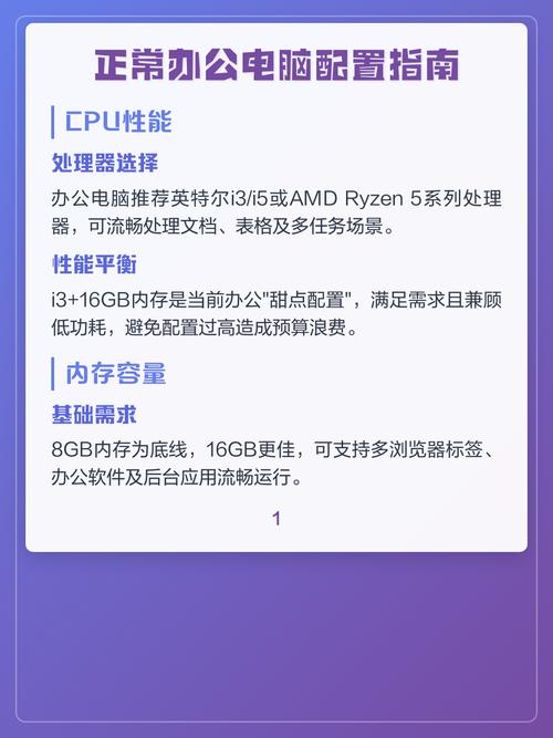 财务办公电脑配置指南