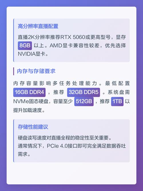 直播电脑最低配置指南