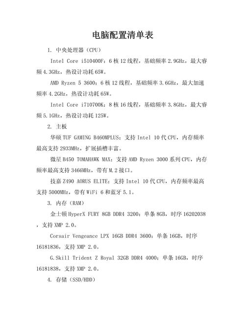 办公电脑配置清单，让办公更加高效与舒适