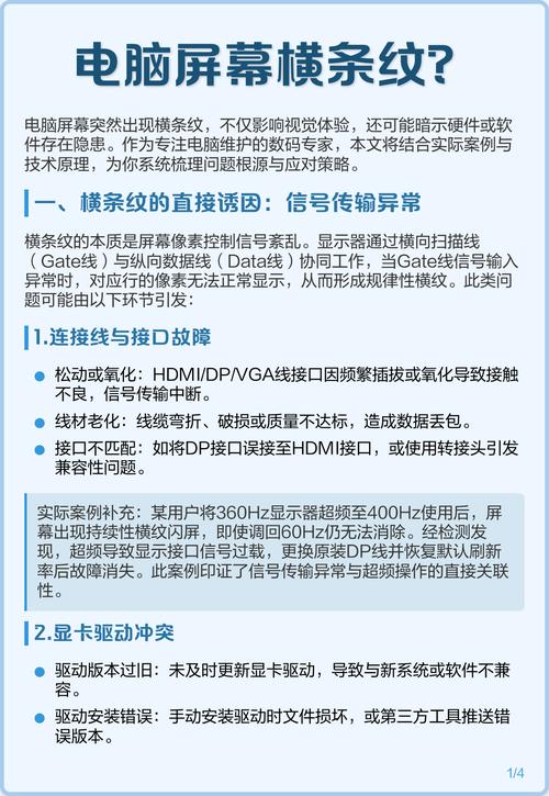 电脑屏幕出现条纹,真的能解决吗?