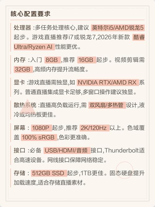 游戏主播电脑配置，让直播更流畅的必备工具
