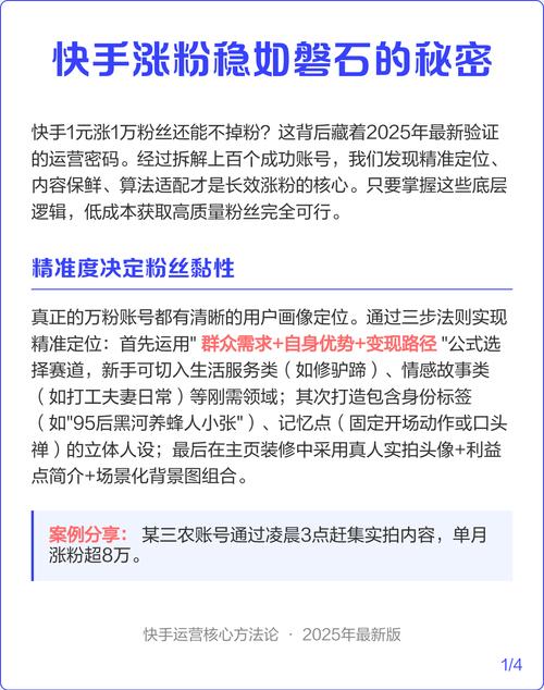 快手运营，精准广告投放让粉丝秒增长