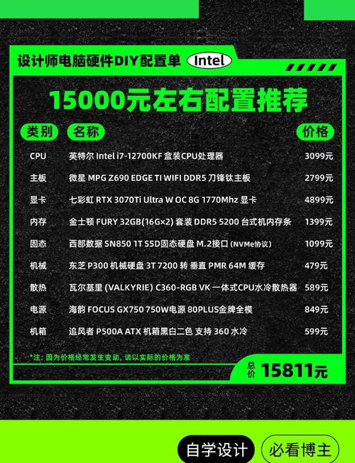 台式电脑组装配置网