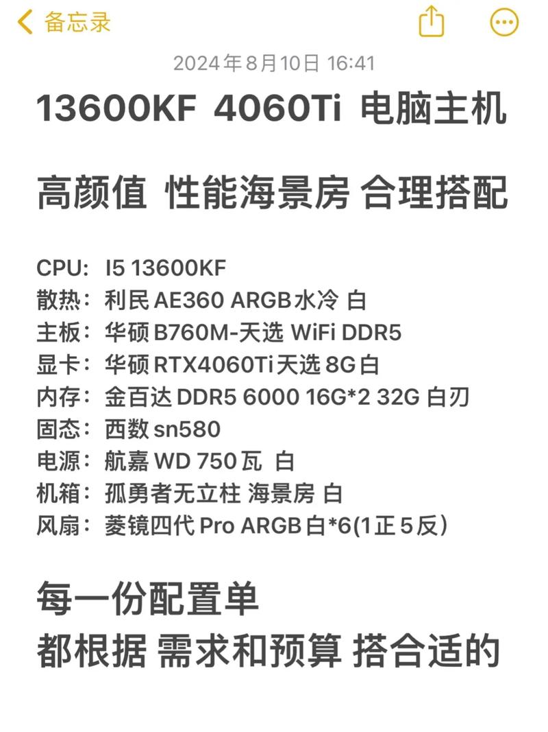 目前组装电脑什么配置好