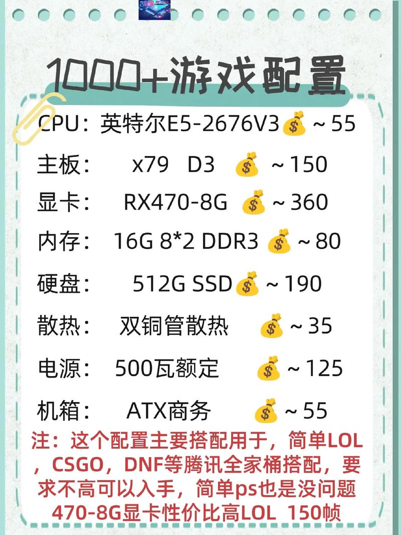 一千左右电脑组装配置