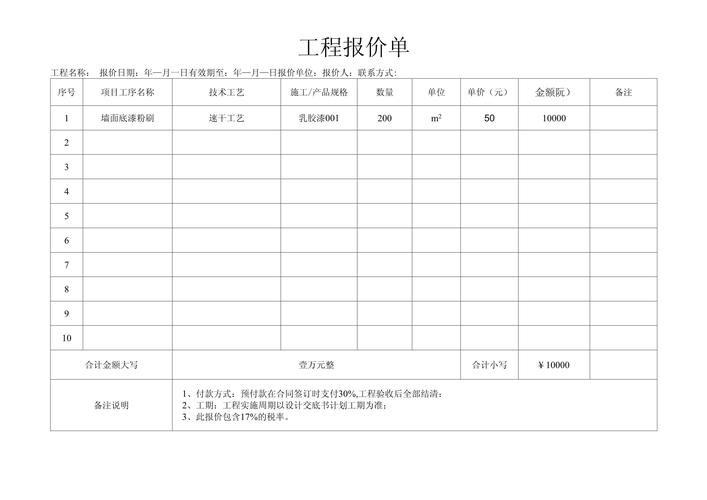 网站模板建设报价单指南