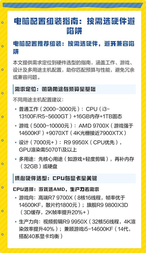 组装电脑配置指南，全面解析你的电脑配置