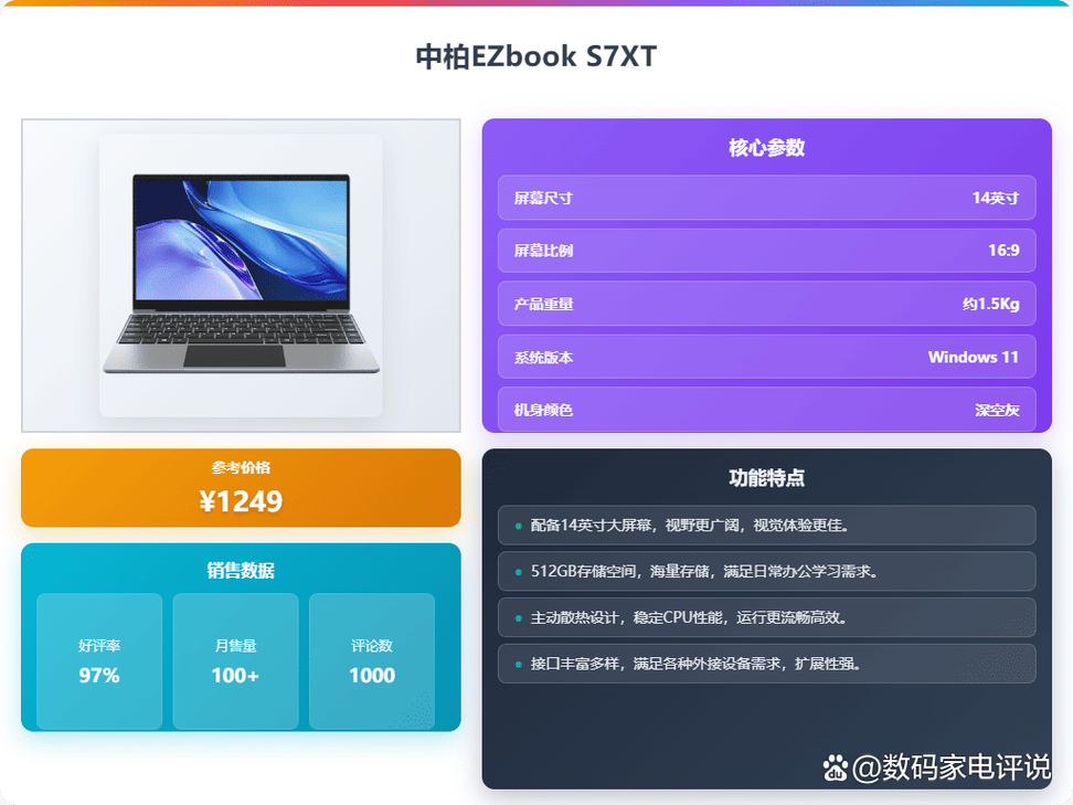 中柏笔记本电脑，性价比之选
