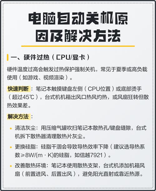 一、电脑自动关机的常见原因