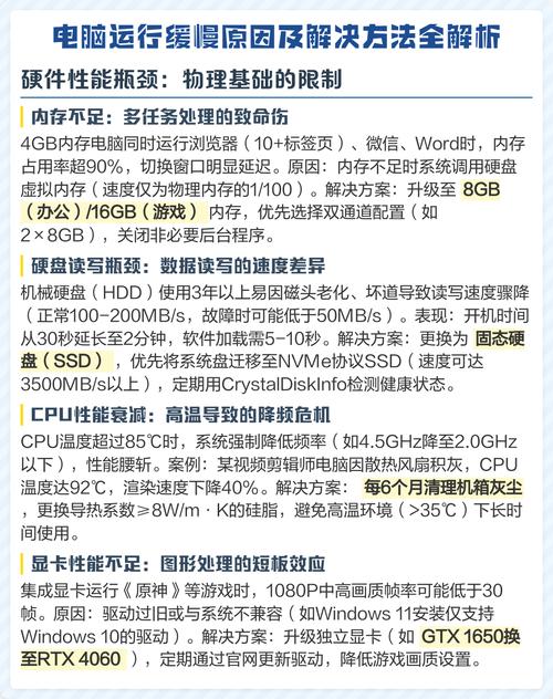 电脑运行慢的原因与解决方案
