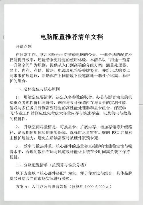 电脑配置指南,4元预算下的最佳选择