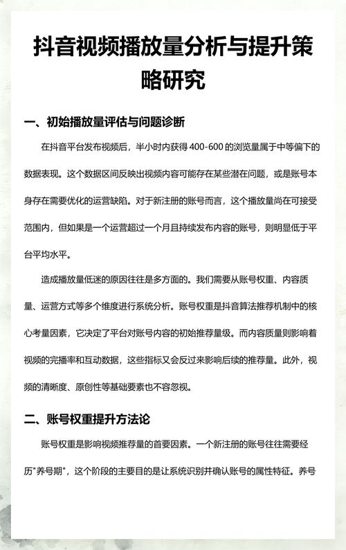 抖音自动播放量与播放量提升的策略指南